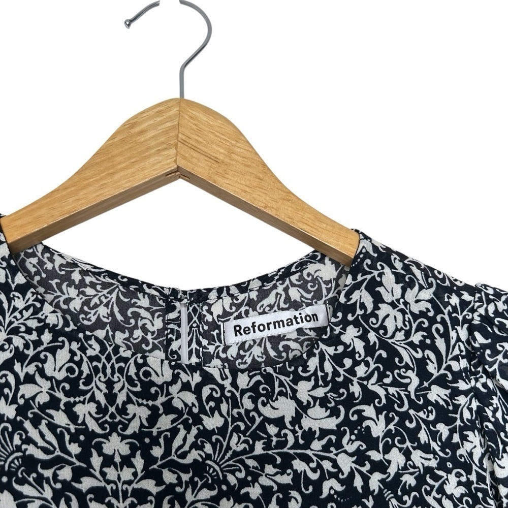 Reformation Doutzen Mini Ruffle Dress Suisse Ditsy Floral Print Women’s Size 0 - Picture 5 of 14